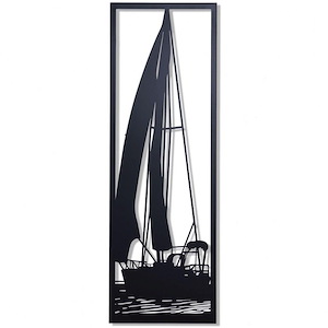 Shadows Of A Sailboat II In Water - Wall Decor In Coastal Style-36 Inches Tall and 12 Inches Wide