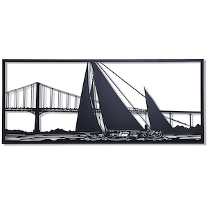 Shadows Of A Sailboat In San Francisco Bay - Wall Decor In Coastal Style-48 Inches Tall and 20 Inches Wide