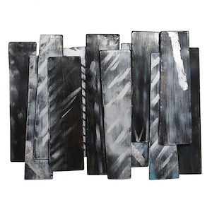 Midnight Aluminum - Layered Metal Wall Decor In Contemporary Style-24.41 Inches Tall and 31.5 Inches Wide