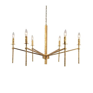 Aurore - 6 Light Chandelier-19 Inches Tall and 36 Inches Wide