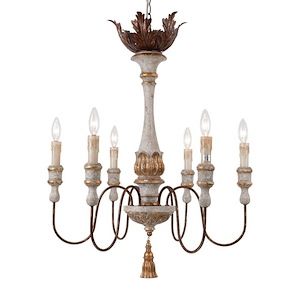 Calandra - 6 Light Small Chandelier-28 Inches Tall and 26 Inches Wide