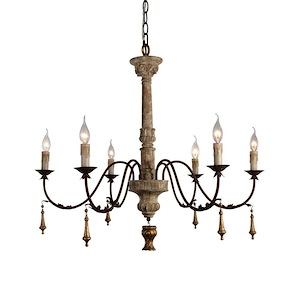 Allesia - 6 Light Chandelier-28 Inches Tall and 36 Inches Wide