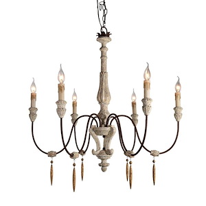 Marietta - 6 Light Chandelier-34 Inches Tall and 35 Inches Wide