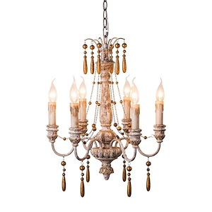 Nora - 6 Light Chandelier-24 Inches Tall and 18 Inches Wide