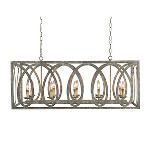 Palma - 10 Light Linear Chandelier-45 Inches Tall and 17 Inches Wide