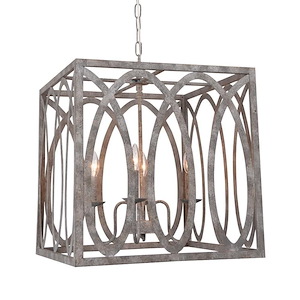 Palma - 4 Light Cube Chandelier-22 Inches Tall and 20 Inches Wide