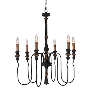 Ayako - 6 Light Chandelier-33 Inches Tall and 28 Inches Wide