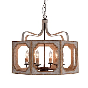 Nadia - 6 Light Small Octagon Chandelier-22 Inches Tall and 26 Inches Wide