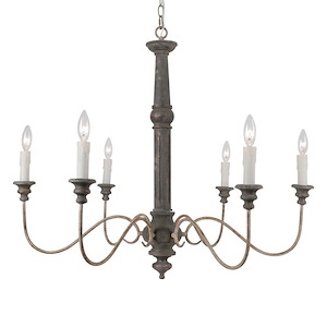 Andrea - 6 Light Chandelier-29 Inches Tall and 34 Inches Wide