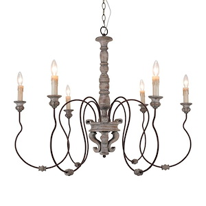Cadenza - 6 Light Chandelier-31 Inches Tall and 38 Inches Wide