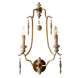 Arietta - 2 Light Wall Sconce-26 Inches Tall and 14 Inches Wide