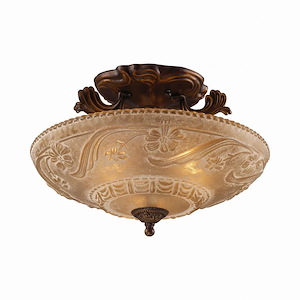 Restoration - 3 Light Semi-Flush Mount In Traditional Style-10 Inches Tall and 14 Inches Wide - 1273375