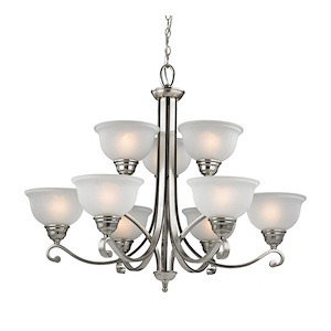 Hamilton - 9 Light Chandelier-30 Inches Tall and 36 Inches Wide