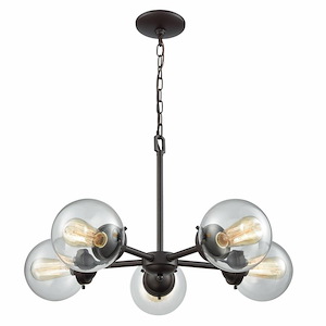 Beckett - 5 Light Chandelier In Modern Style-16 Inches Tall and 26 Inches Wide