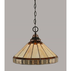 Any - 1 Light Chain Hung Pendant-11.75 Inches Tall and 15 Inches Wide