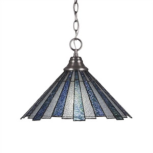 Any - 1 Light Chain Hung Pendant-11.5 Inches Tall and 16 Inches Wide