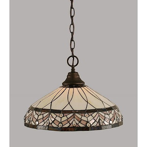Any - 1 Light Chain Hung Pendant-11 Inches Tall and 16 Inches Wide