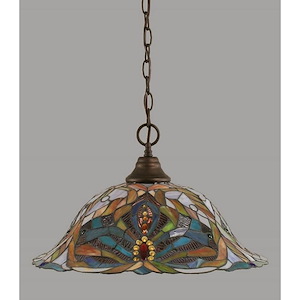 Any - 1 Light Chain Hung Pendant-11.25 Inches Tall and 19 Inches Wide