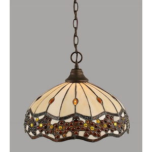 Any - 1 Light Chain Hung Pendant-12.75 Inches Tall and 16 Inches Wide