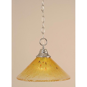 Any - 1 Light Chain Hung Pendant-9.75 Inches Tall and 14 Inches Wide - 356848