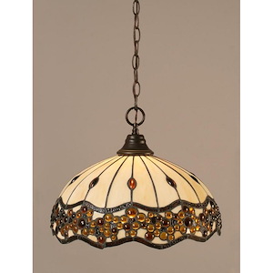 Any - 1 Light Chain Hung Pendant-12.5 Inches Tall and 16 Inches Wide
