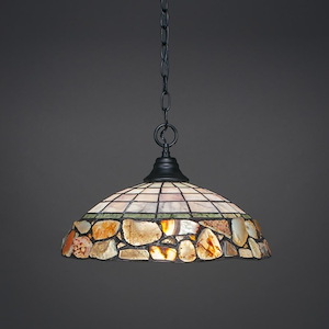 Any - 1 Light Chain Hung Pendant-10.5 Inches Tall and 16 Inches Wide