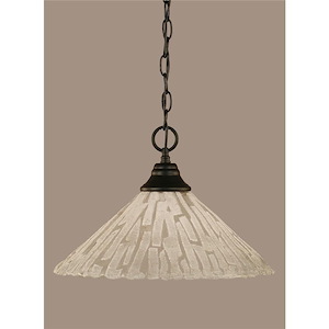 Any - 1 Light Chain Hung Pendant-10.5 Inches Tall and 16 Inches Wide