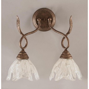 Leaf - 2 Light Wall Sconce-15 Inches Tall and 7.5 Inches Wide - 356756