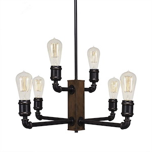 Portland - 6 Light Chandelier-14.5 Inches Tall and 22.5 Inches Wide
