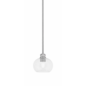 Edge - 1 Light Stem Hung Mini Pendant-6.5 Inche Tall and 7 Inches Wide