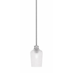 Edge - 1 Light Stem Hung Mini Pendant-8.5 Inche Tall and 5 Inches Wide