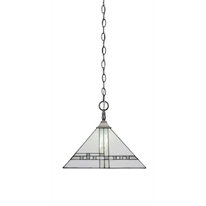 Any - 1 Light Chain Hung Pendant-12 Inches Tall and 14 Inches Wide