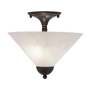 2 Light Semi-Flush Mount-10.75 Inches Tall and 12 Inches Wide