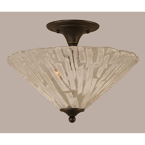 2 Light Semi-Flush Mount-12.75 Inches Tall and 16 Inches Wide