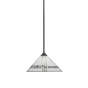 Any - 1 Light Stem Hung Stem Hung Pendant-12 Inches Tall and 14 Inches Wide