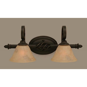 Elegante - 2 Light Bath Bar-9.25 Inches Tall and 9 Inches Wide
