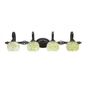 Elegante - 4 Light Bath Bar-9.75 Inches Tall and 9 Inches Wide