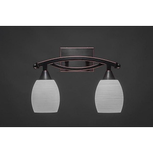 Bow - 2 Light Bath Bar-11.5 Inches Tall and 8.25 Inches Wide