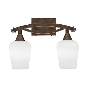 Bow - 2 Light Bath Bar-11.75 Inches Tall and 15.75 Inches Length