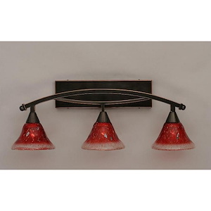 Bow - 3 Light Bath Bar-11 Inches Tall and 9.5 Inches Wide