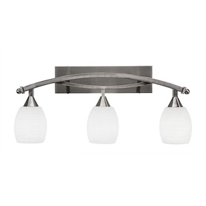 Bow-Three Light Bath Bar-8.5 Inches Wide by 12.25 Inches High