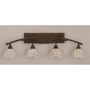 Bow - 4 Light Bath Bar-11 Inches Tall and 9 Inches Wide