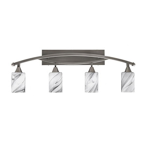 Bow - 4 Light Bath Bar-13.25 Inches Tall and 37.25 Inches Length