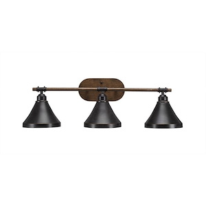 Blacksmith - 3 Light Bath Bar-8.75 Inches Tall and 7 Inches Wide