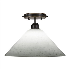 Blacksmith - 1 Light Semi-Flush Mount-8.75 Inches Tall and 12 Inches Wide