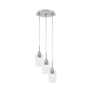Array - 3 Light Cord Hung Cluster Pendalier-12.5 Inche Tall and 9.5 Inches Wide