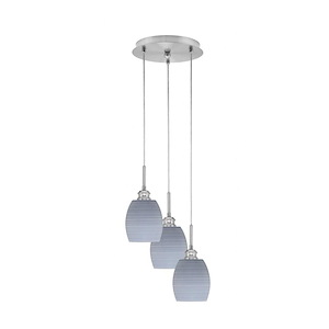 Array - 3 Light Cord Hung Cluster Pendalier-12.25 Inche Tall and 10 Inches Wide - 1335171
