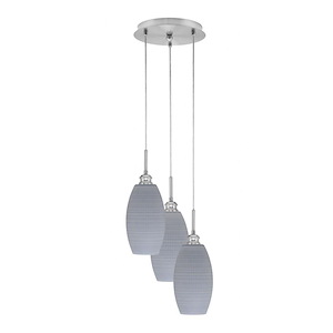 Array - 3 Light Cord Hung Cluster Pendalier-16 Inche Tall and 10.5 Inches Wide - 1335116