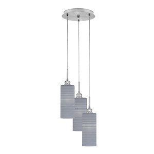 Array - 3 Light Cord Hung Cluster Pendalier-15.75 Inche Tall and 9.5 Inches Wide
