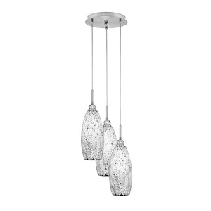 Array - 3 Light Cord Hung Cluster Pendalier-17.75 Inche Tall and 10.5 Inches Wide